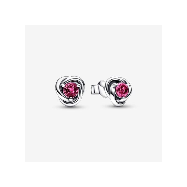 October Pink Eternity Circle Stud Earrings Nick T. Arnold Jewelers Owensboro, KY