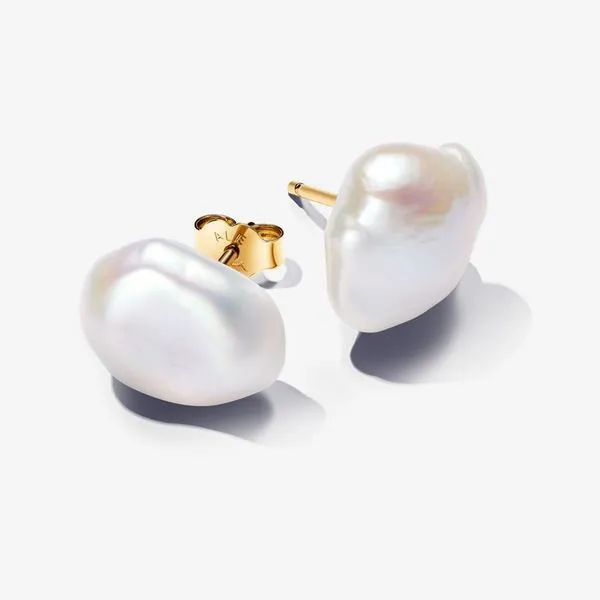 Baroque Treated Freshwater Cultured Pearl Stud Earrings Nick T. Arnold Jewelers Owensboro, KY