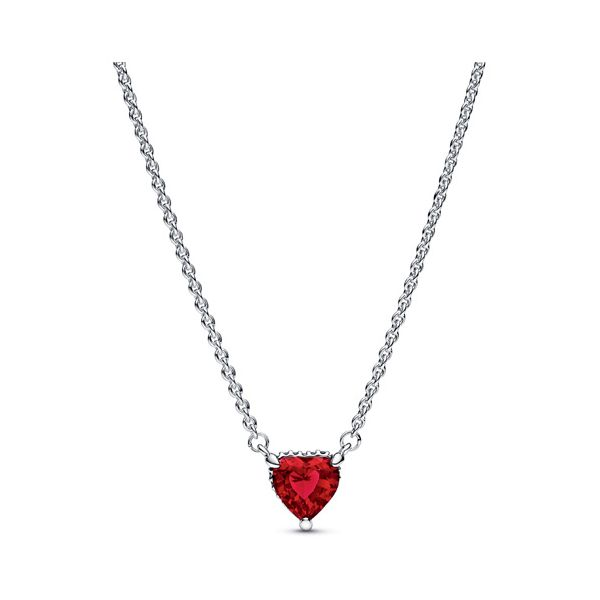 Sparkling Heart Halo Pendant Collier Necklace Nick T. Arnold Jewelers Owensboro, KY