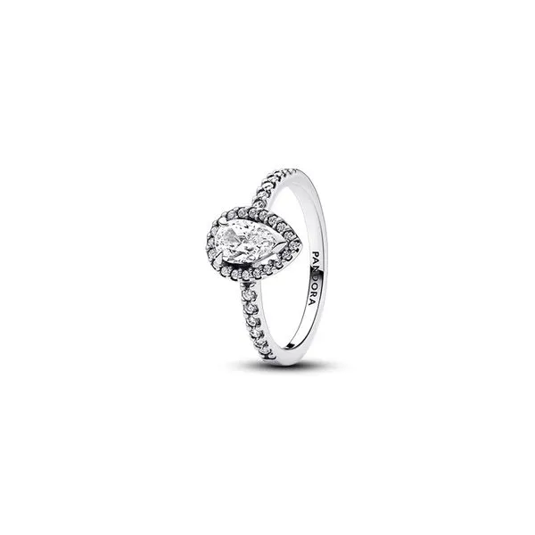 Sparkling Pear Halo Ring Size 54 US 7 001 955 18544 Nick T. Arnold Jewelers Owensboro KY
