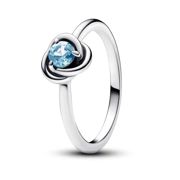 March Sea Aqua Blue Eternity Circle Ring - Size 52 / US 6 Nick T. Arnold Jewelers Owensboro, KY