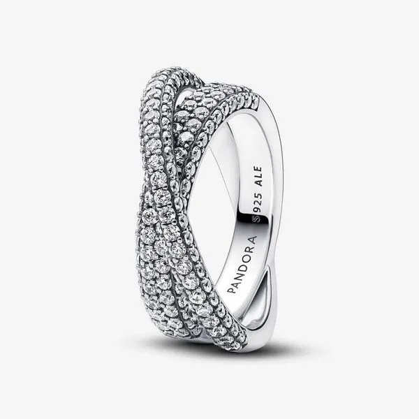 Pandora Timeless Pave Crossover Ring - Size 56 / US 7.5 Nick T. Arnold Jewelers Owensboro, KY
