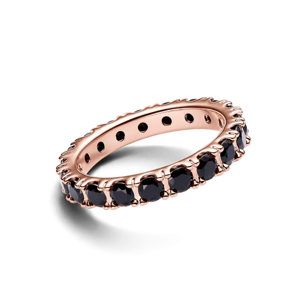 Black Sparkling Row Eternity Ring - Size 56 / US 7.5 Nick T. Arnold Jewelers Owensboro, KY