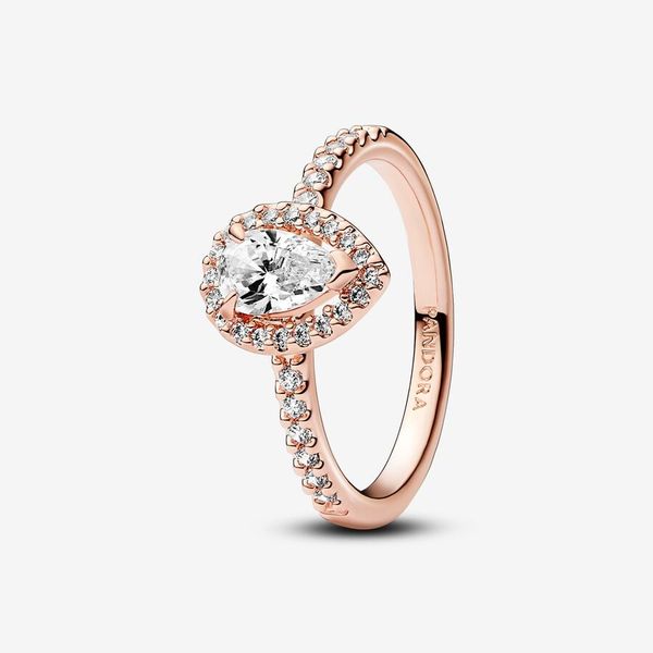 Sparkling Pear Halo Ring - Size 50 / US 5 Nick T. Arnold Jewelers Owensboro, KY
