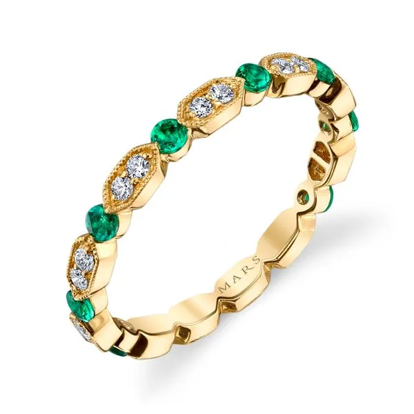 Emerald & Diamond Band Simones Jewelry, LLC Shrewsbury, NJ