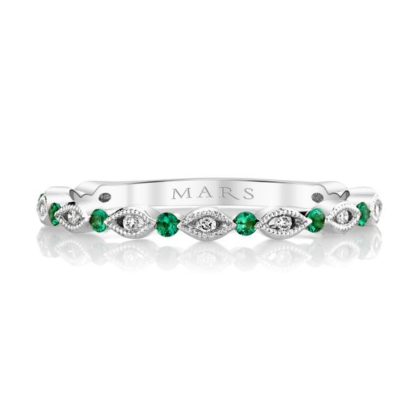 Emerald and Diamond Band Image 2 Simones Jewelry, LLC Shrewsbury, NJ