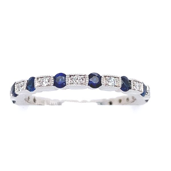Sapphire & Diamond Band Image 2 Simones Jewelry, LLC Shrewsbury, NJ