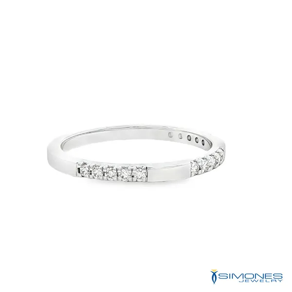 14K White .16ct.tw. Diamond Stack Band Image 2 Simones Jewelry, LLC Shrewsbury, NJ