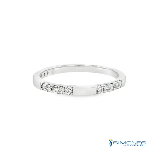14K White .16ct.tw. Diamond Stack Band Image 3 Simones Jewelry, LLC Shrewsbury, NJ