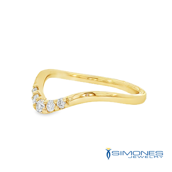14K Yellow Curved Diamond Band Image 3 Simones Jewelry, LLC Shrewsbury, NJ