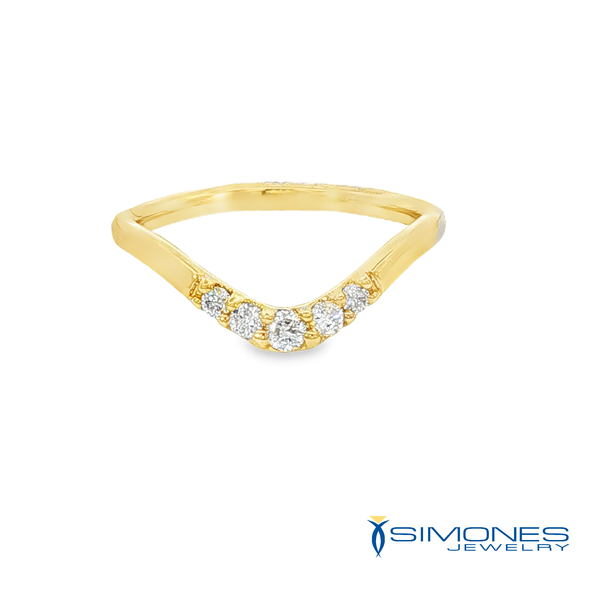 14K Yellow Curved Diamond Band Simones Jewelry, LLC Shrewsbury, NJ