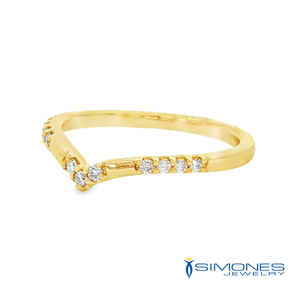 14K Yellow Diamond V Band Image 2 Simones Jewelry, LLC Shrewsbury, NJ