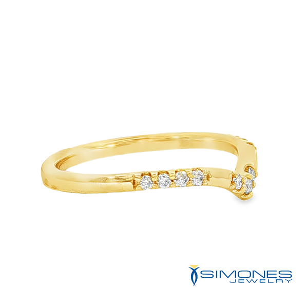14K Yellow Diamond V Band Image 3 Simones Jewelry, LLC Shrewsbury, NJ