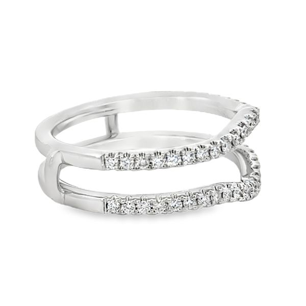 14K White Diamond Curved Insert Band Image 2 Simones Jewelry, LLC Shrewsbury, NJ