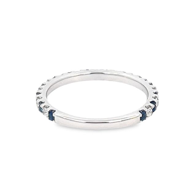 14K White Diamond & Sapphire Band Image 4 Simones Jewelry, LLC Shrewsbury, NJ