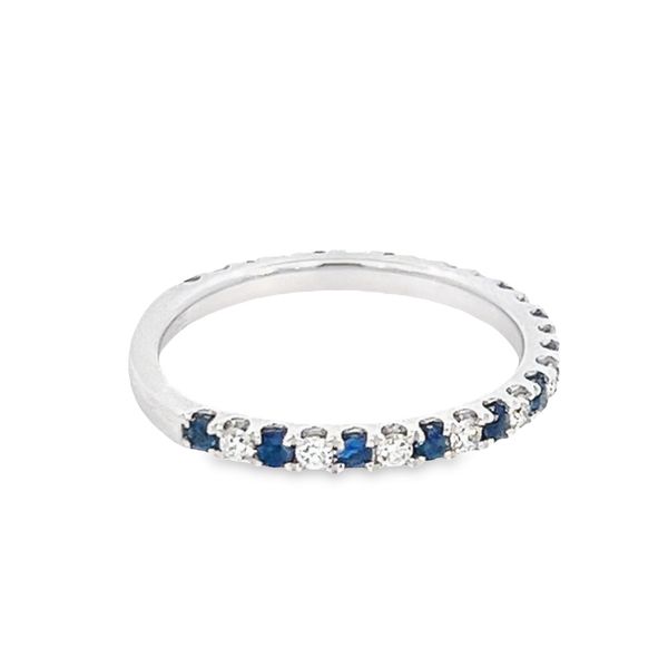 14K White Diamond & Sapphire Band Simones Jewelry, LLC Shrewsbury, NJ
