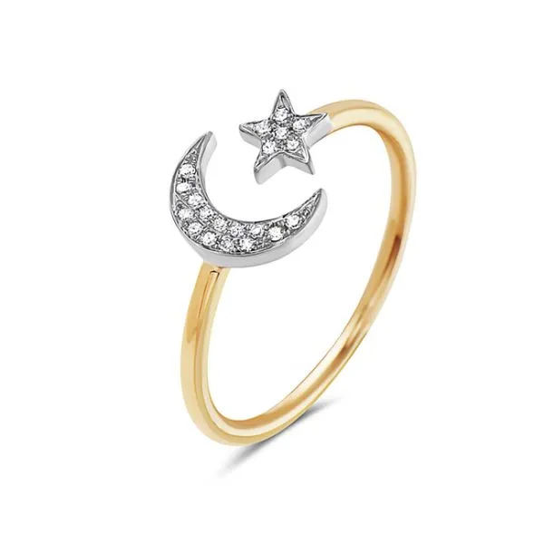 Diamond Moon & Star Ring Simones Jewelry, LLC Shrewsbury, NJ