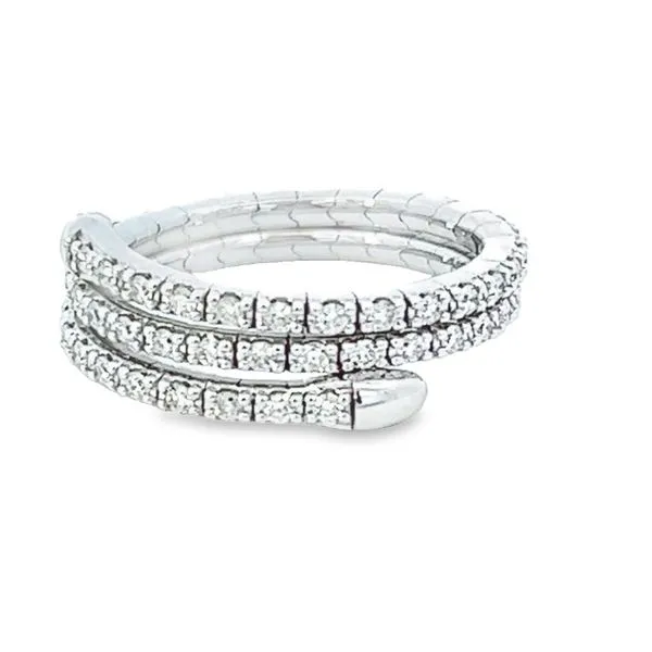 White Gold Diamond Expandable Ring Image 2 Simones Jewelry, LLC Shrewsbury, NJ