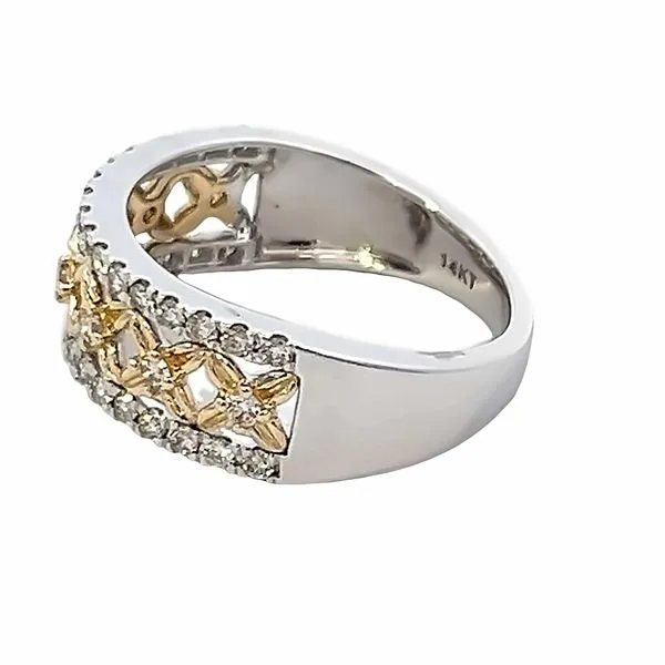 Two Tone Gold Diamond Band Image 2 Simones Jewelry, LLC Shrewsbury, NJ