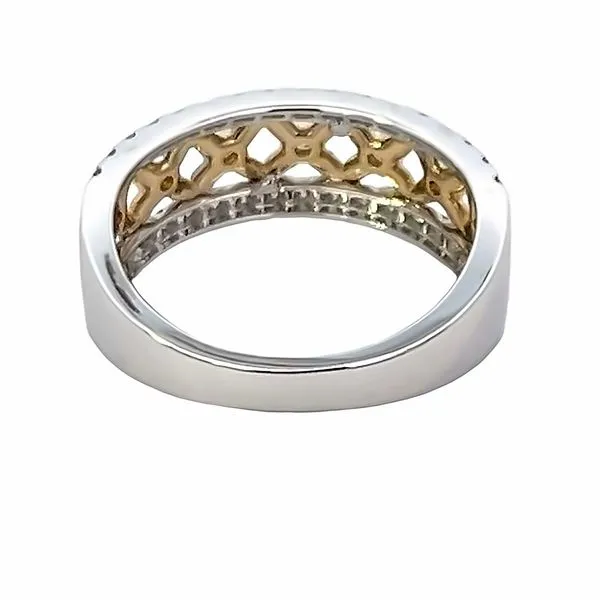 Two Tone Gold Diamond Band Image 3 Simones Jewelry, LLC Shrewsbury, NJ