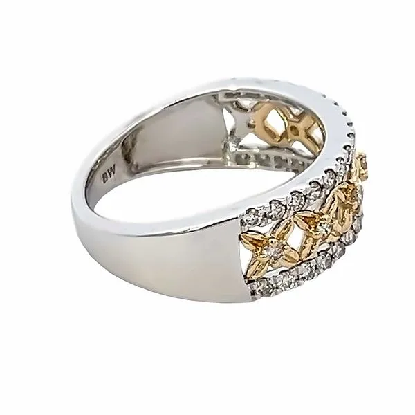 Two Tone Gold Diamond Band Image 4 Simones Jewelry, LLC Shrewsbury, NJ