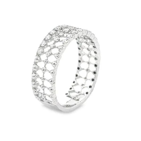 White Gold Diamond Band Image 3 Simones Jewelry, LLC Shrewsbury, NJ