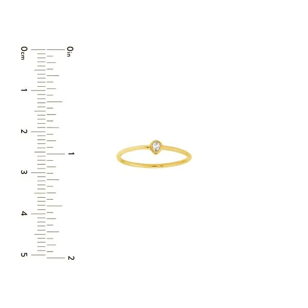 Yellow Gold Pear Diamond Bezel Set Ring Simones Jewelry, LLC Shrewsbury, NJ