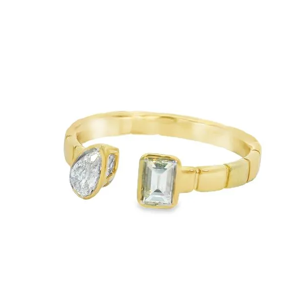 Baguette & Pear Diamond Open Ring Image 3 Simones Jewelry, LLC Shrewsbury, NJ