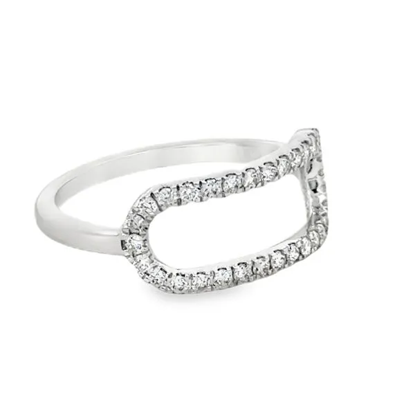 14K White Diamond Open Ring Image 2 Simones Jewelry, LLC Shrewsbury, NJ