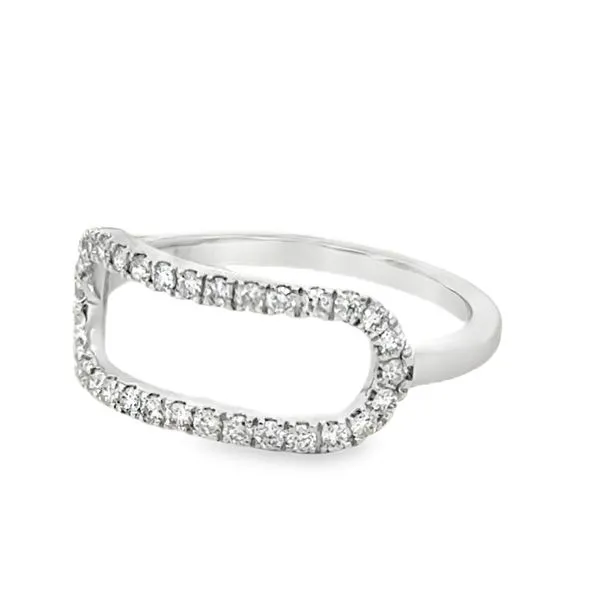 14K White Diamond Open Ring Image 3 Simones Jewelry, LLC Shrewsbury, NJ