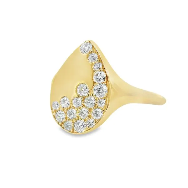 14K Yellow .50ct.tw. Burnish Set Diamond Fashion Ring Image 3 Simones Jewelry, LLC Shrewsbury, NJ