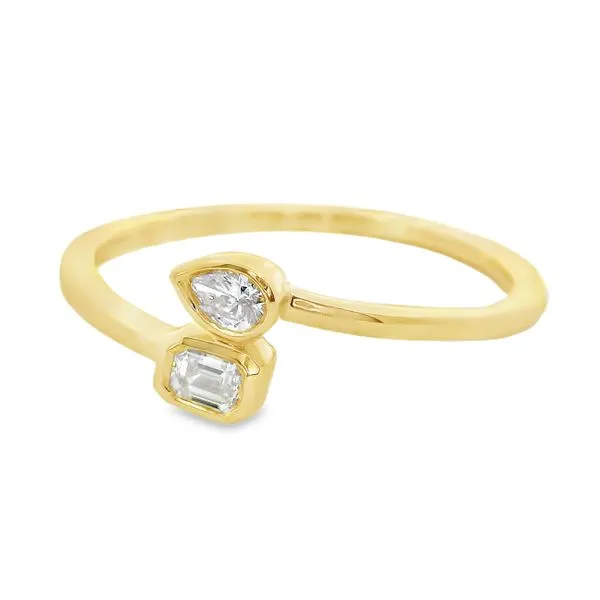 14K Yellow Diamond Bypass 