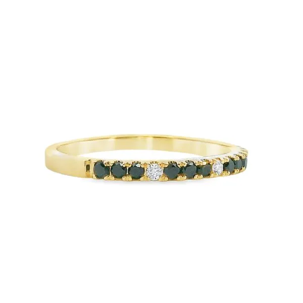 14K Yellow .22ct.Blk .05ct. White Diamond Band Size 7 Image 2 Simones Jewelry, LLC Shrewsbury, NJ