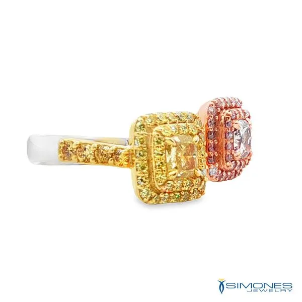 18K Natural Pink & Yellow Diamond Ring Image 3 Simones Jewelry, LLC Shrewsbury, NJ