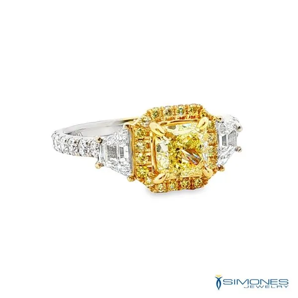18K White & Yellow 1.19ct.tw.Natural Yellow .81ct. Natural White Diamond Ring GIA Image 2 Simones Jewelry, LLC Shrewsbury, NJ