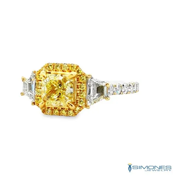 18K White & Yellow 1.19ct.tw.Natural Yellow .81ct. Natural White Diamond Ring GIA Image 3 Simones Jewelry, LLC Shrewsbury, NJ