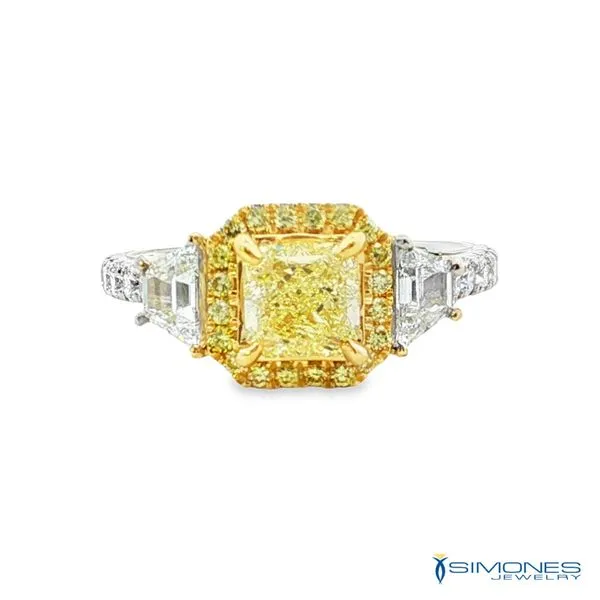 18K White & Yellow 1.19ct.tw.Natural Yellow .81ct. Natural White Diamond Ring GIA Simones Jewelry, LLC Shrewsbury, NJ