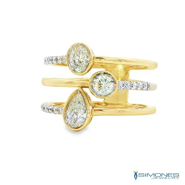 14K Yellow Diamond Fashion Ring Image 3 Simones Jewelry, LLC Shrewsbury, NJ