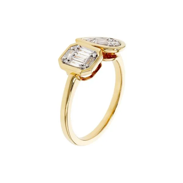 14K Yellow Gold Diamond Ladies Ring Image 2 Simones Jewelry, LLC Shrewsbury, NJ