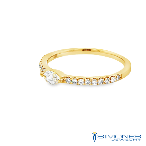 14k Yellow Diamond Band Image 2 Simones Jewelry, LLC Shrewsbury, NJ