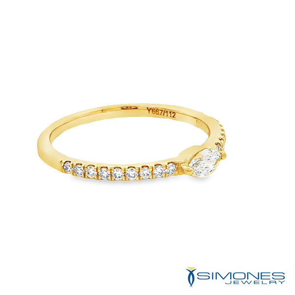 14k Yellow Diamond Band Image 3 Simones Jewelry, LLC Shrewsbury, NJ