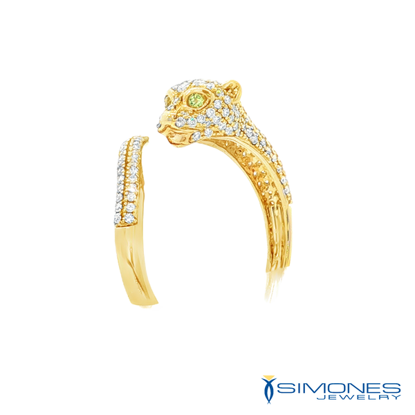 14K yellow Diamond Panther Ring Image 2 Simones Jewelry, LLC Shrewsbury, NJ