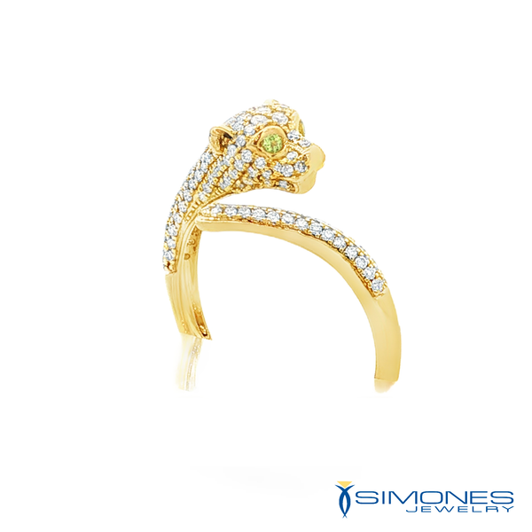 14K yellow Diamond Panther Ring Image 3 Simones Jewelry, LLC Shrewsbury, NJ