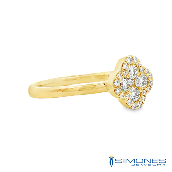 14K Yellow Diamond Clover Ring Image 3 Simones Jewelry, LLC Shrewsbury, NJ