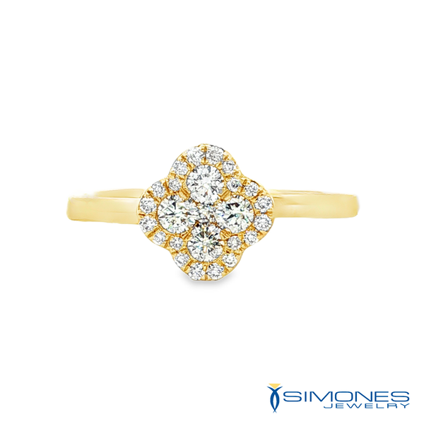 14K Yellow Diamond Clover Ring Simones Jewelry, LLC Shrewsbury, NJ
