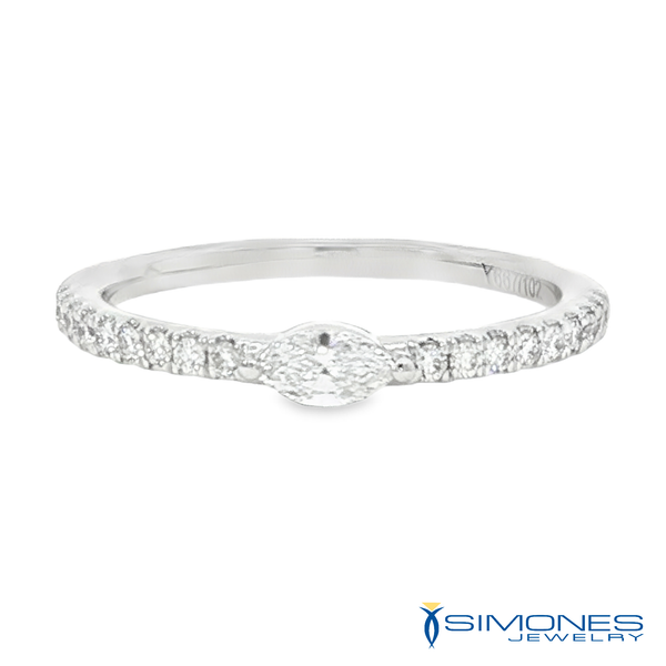 14K White Diamond Band Image 2 Simones Jewelry, LLC Shrewsbury, NJ