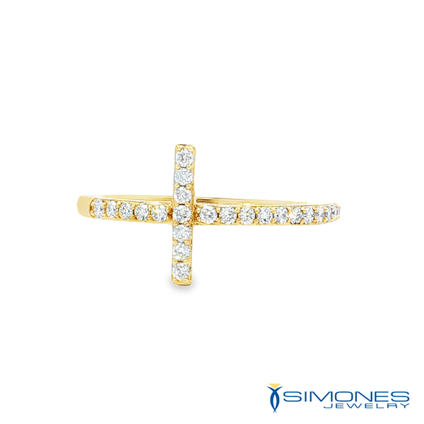 14K yellow Diamond Cross Ring Simones Jewelry, LLC Shrewsbury, NJ