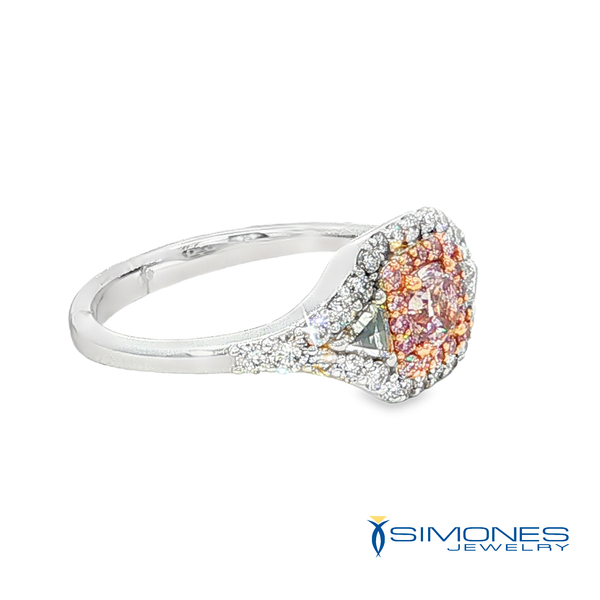 18K White .45ct.tw. Natutal Pink Diamonds .49ct.tw White Diamonds Ring Image 2 Simones Jewelry, LLC Shrewsbury, NJ