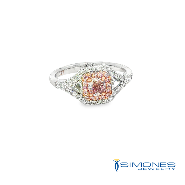 18K White .45ct.tw. Natutal Pink Diamonds .49ct.tw White Diamonds Ring Simones Jewelry, LLC Shrewsbury, NJ