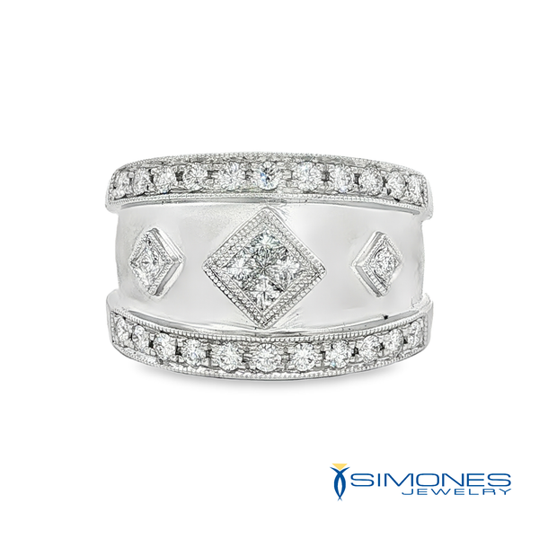 18K White .67ct.tw. Etruscan Style Band Simones Jewelry, LLC Shrewsbury, NJ